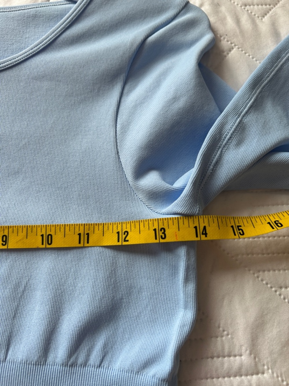 OQQ women’s Light Blue Long Sleeve Ribbed Bodysuit. - Picture 5 of 8